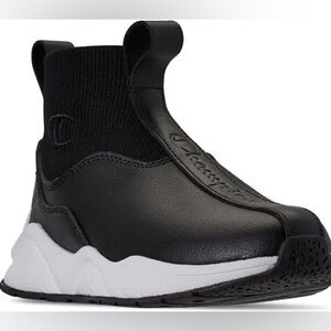 Champion Rally Ltw Sneaker Shoes Pull On Black Sock Fit Womens